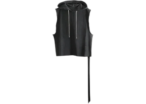 Rick Owens DRKSHDW Hooded Tunic Sweatshirt Faded Black